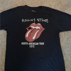 The Rolling Stones Black Tee with Red Logo